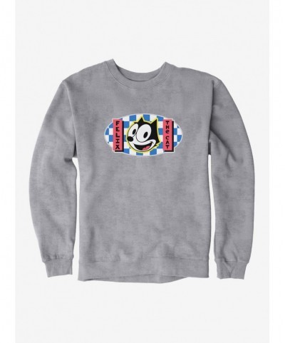 Fashion Felix The Cat Blue Checkers Graphic Sweatshirt $11.81 Sweatshirts