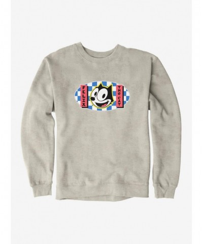 Fashion Felix The Cat Blue Checkers Graphic Sweatshirt $11.81 Sweatshirts