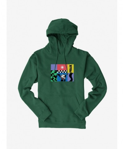 Clearance Felix The Cat 90s Graphic Collage Hoodie $16.52 Hoodies