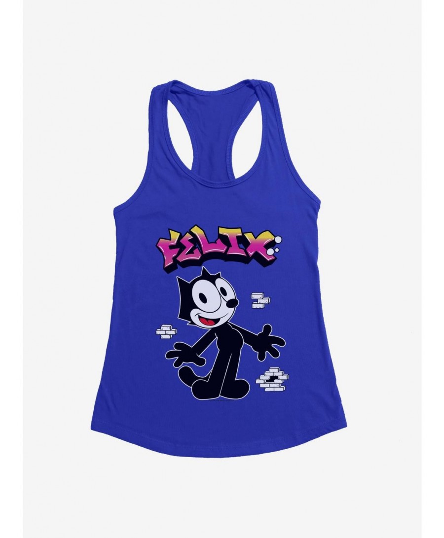 Hot Selling Felix The Cat Graffiti Art Brick Wall Girls Tank $5.98 Tanks