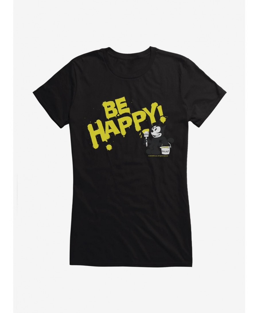 Limited Time Special Felix The Cat Be Happy! Paint Girls T-Shirt $6.37 T-Shirts