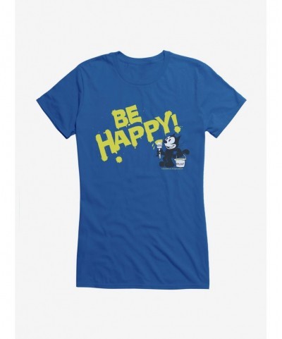 Limited Time Special Felix The Cat Be Happy! Paint Girls T-Shirt $6.37 T-Shirts