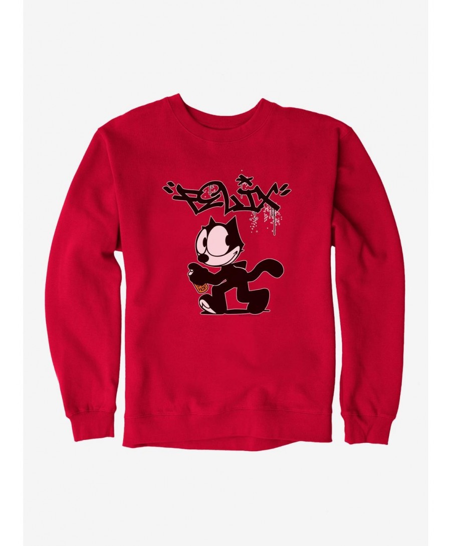 New Arrival Felix The Cat Spray Painting Felix Sweatshirt $12.40 Sweatshirts