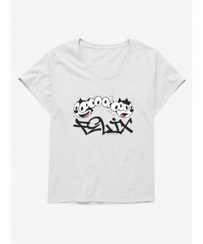 Absolute Discount Felix The Cat Split Personality Graffiti Art Girls T-Shirt Plus Size $7.17 T-Shirts