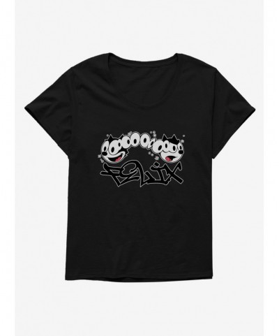 Absolute Discount Felix The Cat Split Personality Graffiti Art Girls T-Shirt Plus Size $7.17 T-Shirts