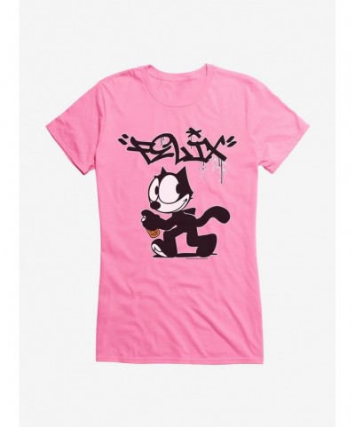 Exclusive Felix The Cat Spray Painting Felix Girls T-Shirt $9.76 T-Shirts