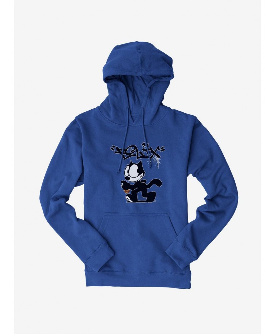 Huge Discount Felix The Cat Spray Painting Felix Hoodie $14.73 Hoodies