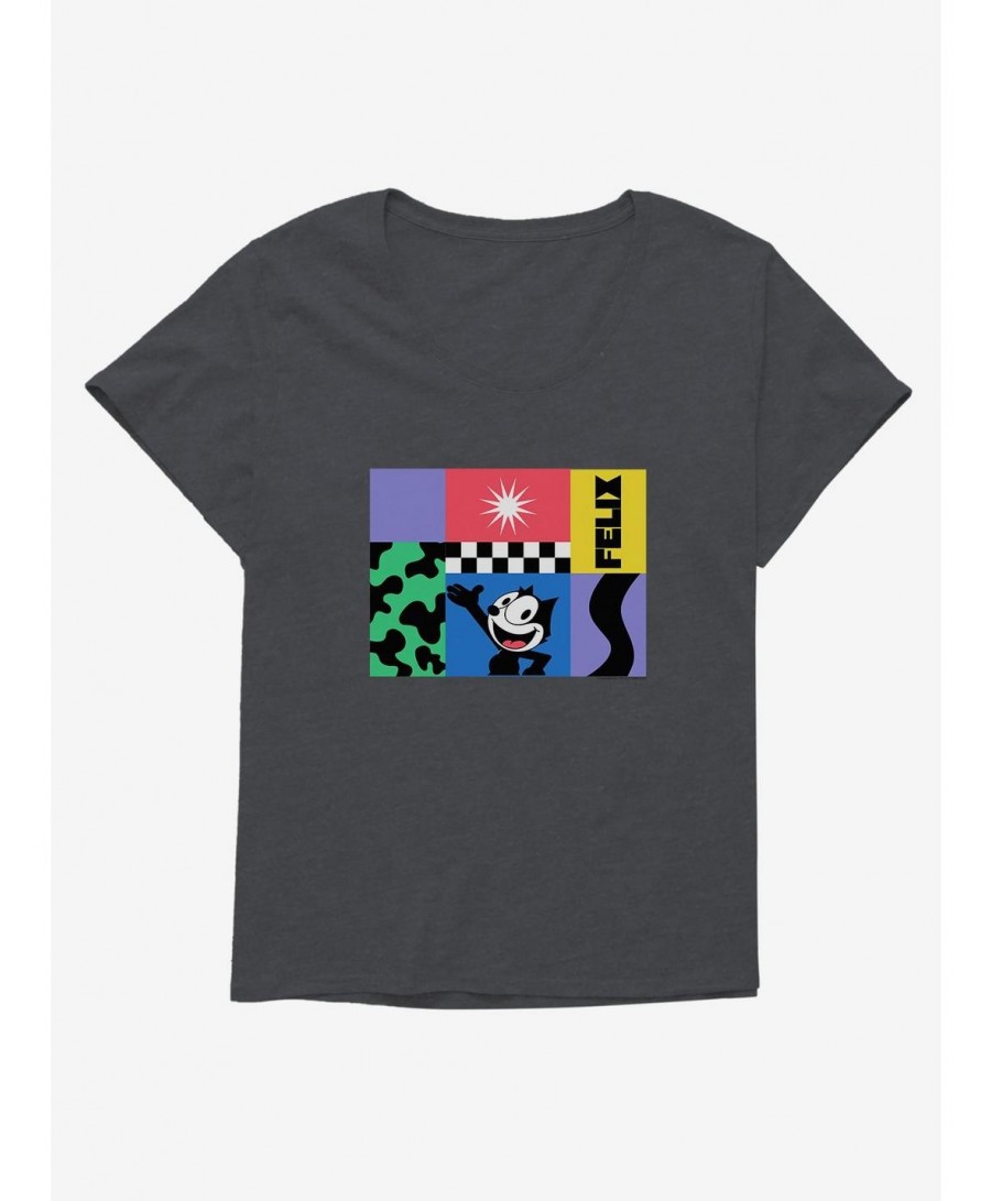 Discount Sale Felix The Cat 90s Graphic Collage Girls T-Shirt Plus Size $6.94 T-Shirts