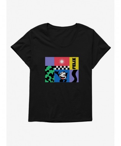 Discount Sale Felix The Cat 90s Graphic Collage Girls T-Shirt Plus Size $6.94 T-Shirts