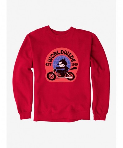 Huge Discount Felix The Cat Worldwide Motorcycle Felix Sweatshirt $14.76 Sweatshirts