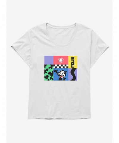 Discount Sale Felix The Cat 90s Graphic Collage Girls T-Shirt Plus Size $6.94 T-Shirts