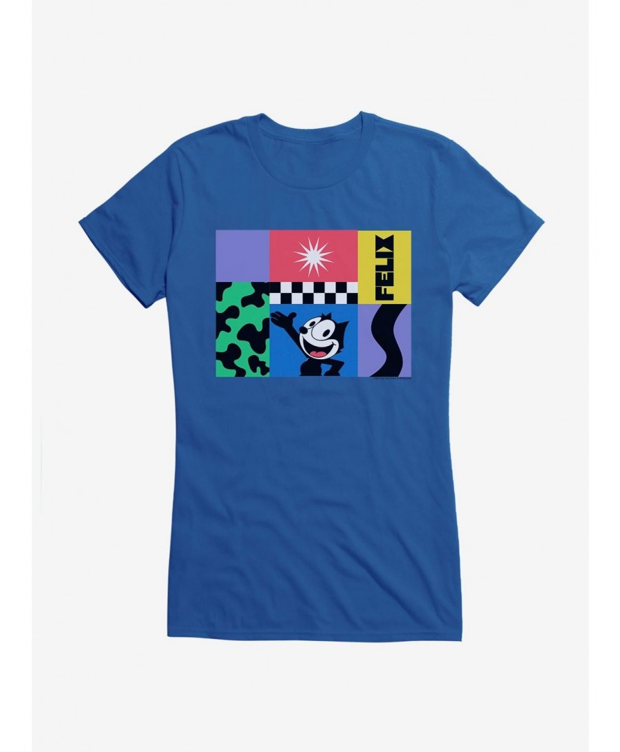 New Arrival Felix The Cat 90s Graphic Collage Girls T-Shirt $7.77 T-Shirts