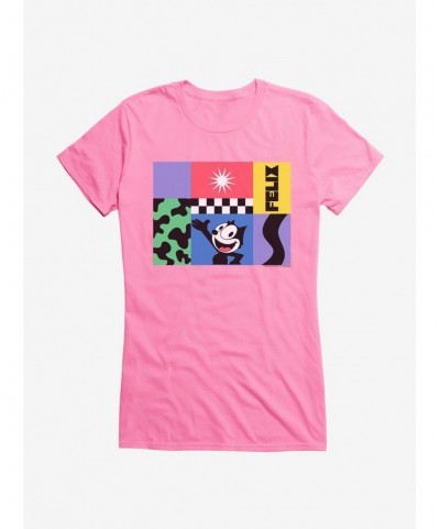 New Arrival Felix The Cat 90s Graphic Collage Girls T-Shirt $7.77 T-Shirts