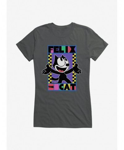 Limited Time Special Felix The Cat 90s Checkers Graphic Girls T-Shirt $7.17 T-Shirts