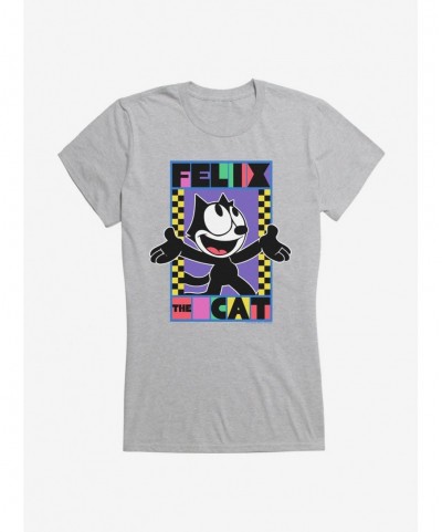 Limited Time Special Felix The Cat 90s Checkers Graphic Girls T-Shirt $7.17 T-Shirts