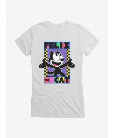 Limited Time Special Felix The Cat 90s Checkers Graphic Girls T-Shirt $7.17 T-Shirts