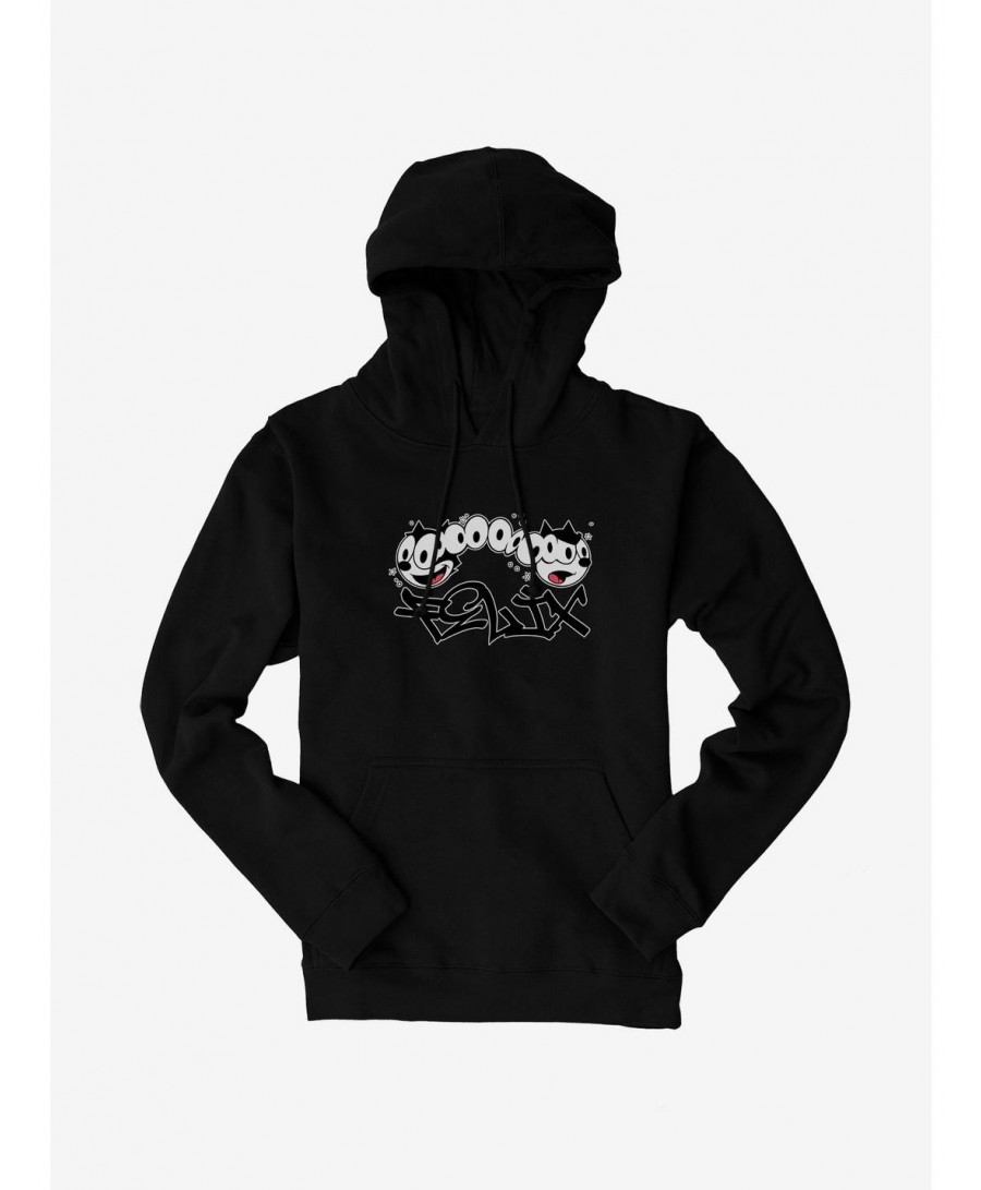 Trendy Felix The Cat Split Personality Graffiti Art Hoodie $11.85 Hoodies