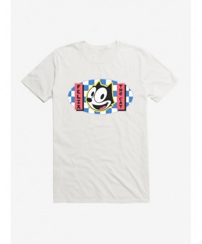 New Arrival Felix The Cat Blue Checkers Graphic T-Shirt $5.74 T-Shirts