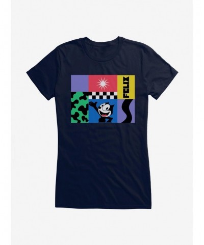 New Arrival Felix The Cat 90s Graphic Collage Girls T-Shirt $7.77 T-Shirts