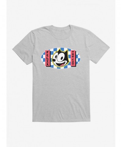 New Arrival Felix The Cat Blue Checkers Graphic T-Shirt $5.74 T-Shirts