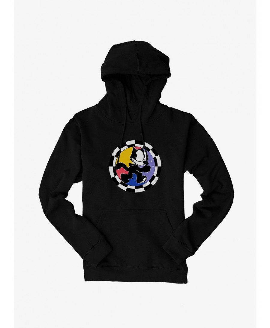 Exclusive Price Felix The Cat Circular Checkers Hoodie $16.52 Hoodies