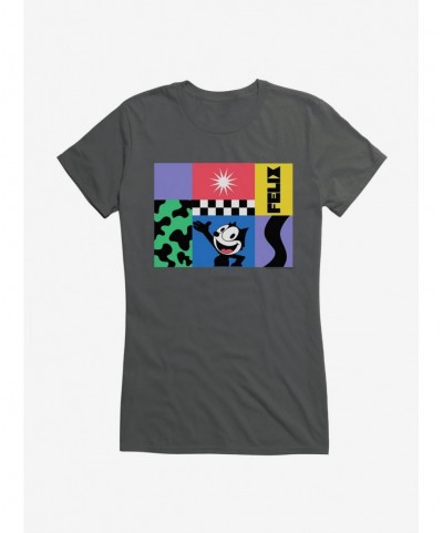 New Arrival Felix The Cat 90s Graphic Collage Girls T-Shirt $7.77 T-Shirts