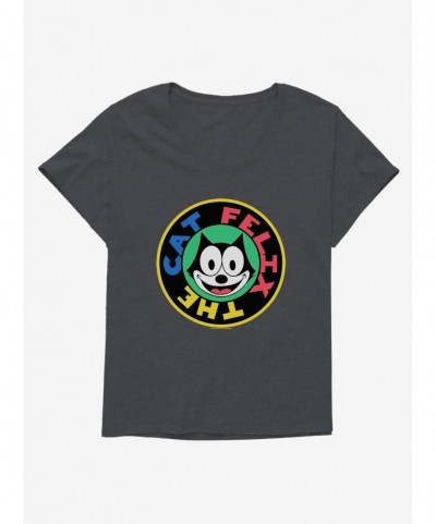 Limited-time Offer Felix The Cat 90s Sticker Graphic Girls T-Shirt Plus Size $9.71 T-Shirts