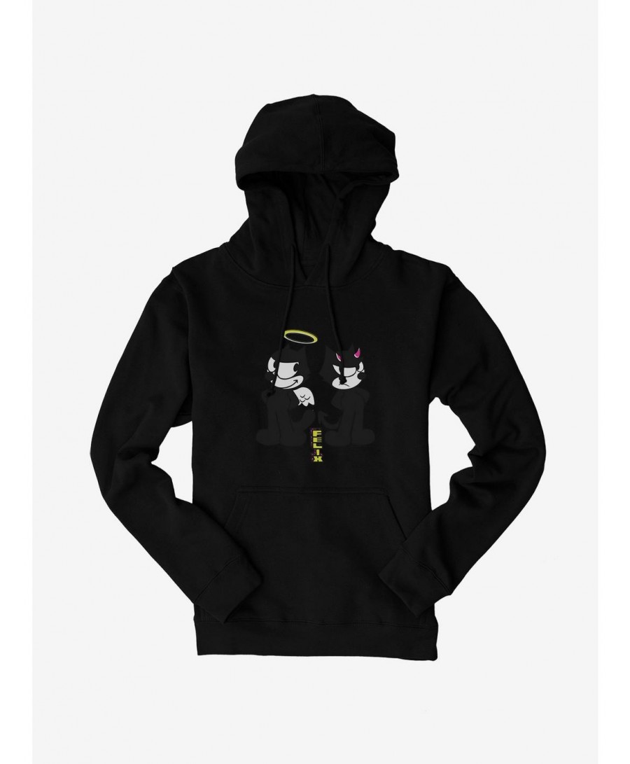 Seasonal Sale Felix The Cat Good And Evil Felix Hoodie $11.49 Hoodies