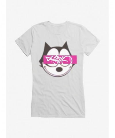 Cheap Sale Felix The Cat Graffiti Art Text Box Girls T-Shirt $9.96 T-Shirts