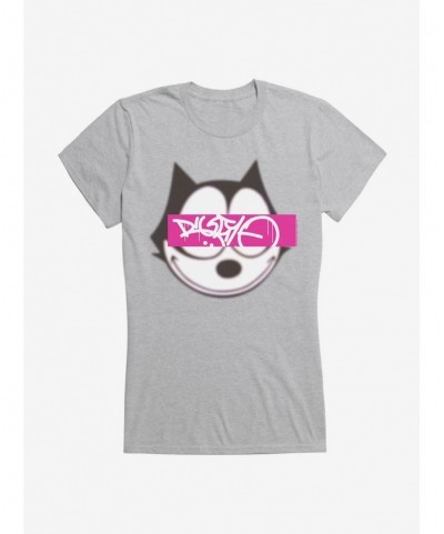 Cheap Sale Felix The Cat Graffiti Art Text Box Girls T-Shirt $9.96 T-Shirts