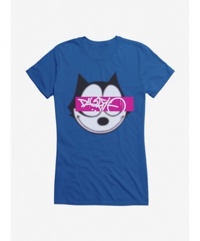 Cheap Sale Felix The Cat Graffiti Art Text Box Girls T-Shirt $9.96 T-Shirts