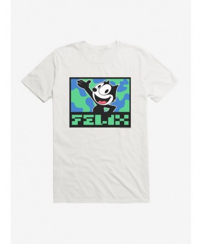 Flash Sale Felix The Cat Pixilated Felix Text T-Shirt $7.84 T-Shirts