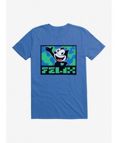 Flash Sale Felix The Cat Pixilated Felix Text T-Shirt $7.84 T-Shirts