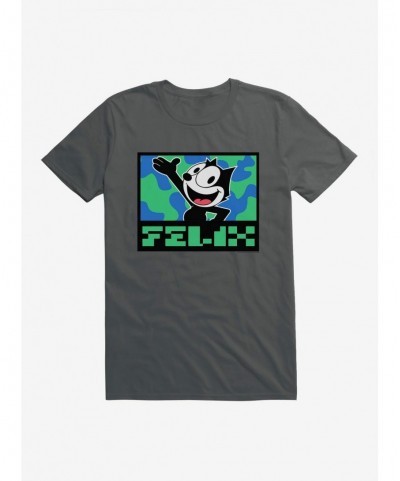 Flash Sale Felix The Cat Pixilated Felix Text T-Shirt $7.84 T-Shirts