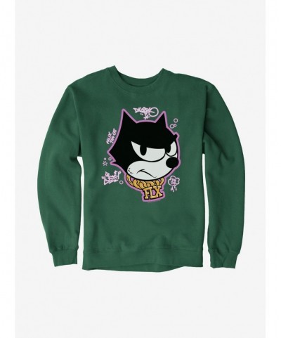 High Quality Felix The Cat Graffiti Art Gold Chain Felix Sweatshirt $12.40 Sweatshirts