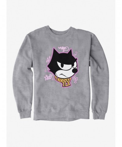 High Quality Felix The Cat Graffiti Art Gold Chain Felix Sweatshirt $12.40 Sweatshirts