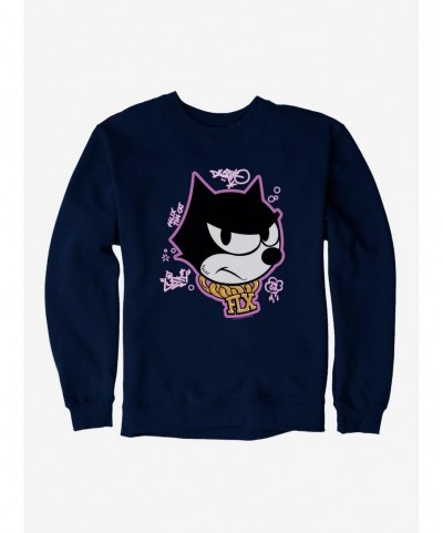 High Quality Felix The Cat Graffiti Art Gold Chain Felix Sweatshirt $12.40 Sweatshirts