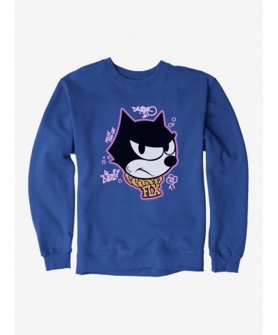 High Quality Felix The Cat Graffiti Art Gold Chain Felix Sweatshirt $12.40 Sweatshirts