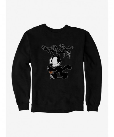 Pre-sale Felix The Cat Spray Painting Felix Sweatshirt $14.76 Sweatshirts