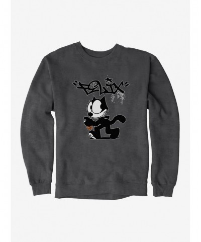 Pre-sale Felix The Cat Spray Painting Felix Sweatshirt $14.76 Sweatshirts