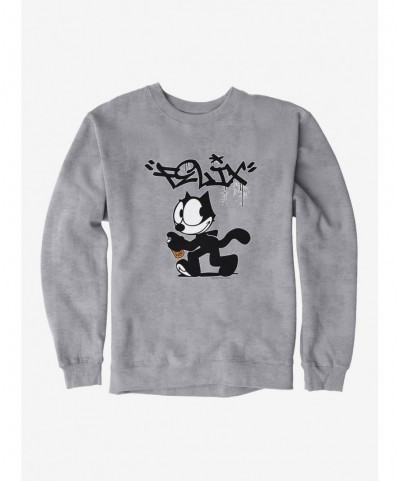 Pre-sale Felix The Cat Spray Painting Felix Sweatshirt $14.76 Sweatshirts