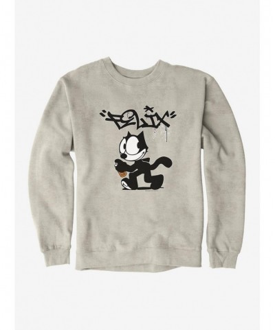 Pre-sale Felix The Cat Spray Painting Felix Sweatshirt $14.76 Sweatshirts