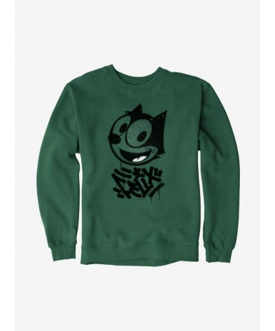 Crazy Deals Felix The Cat Graffiti Art All Smiles Felix Sweatshirt $12.69 Sweatshirts