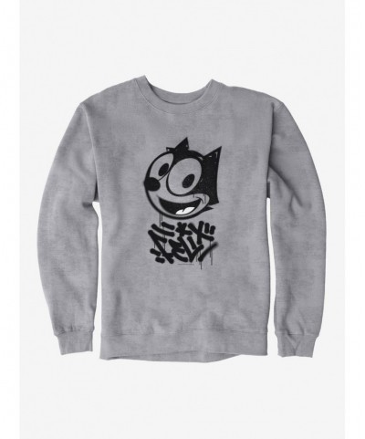 Crazy Deals Felix The Cat Graffiti Art All Smiles Felix Sweatshirt $12.69 Sweatshirts