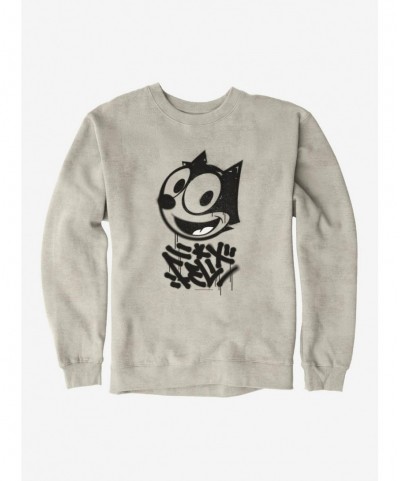 Crazy Deals Felix The Cat Graffiti Art All Smiles Felix Sweatshirt $12.69 Sweatshirts