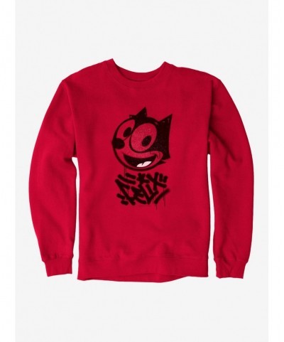 Crazy Deals Felix The Cat Graffiti Art All Smiles Felix Sweatshirt $12.69 Sweatshirts