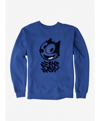 Crazy Deals Felix The Cat Graffiti Art All Smiles Felix Sweatshirt $12.69 Sweatshirts