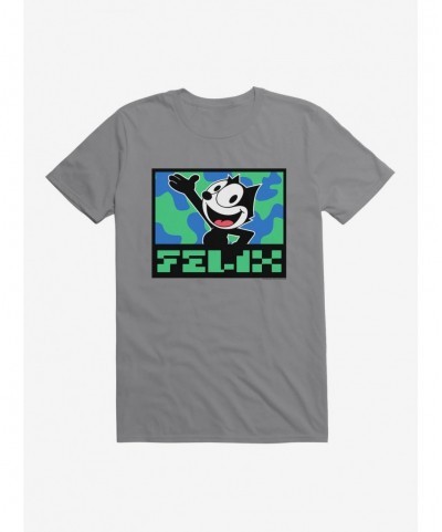 Flash Sale Felix The Cat Pixilated Felix Text T-Shirt $7.84 T-Shirts