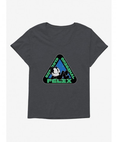 Huge Discount Felix The Cat Original Triangular Graphic Girls T-Shirt Plus Size $7.17 T-Shirts