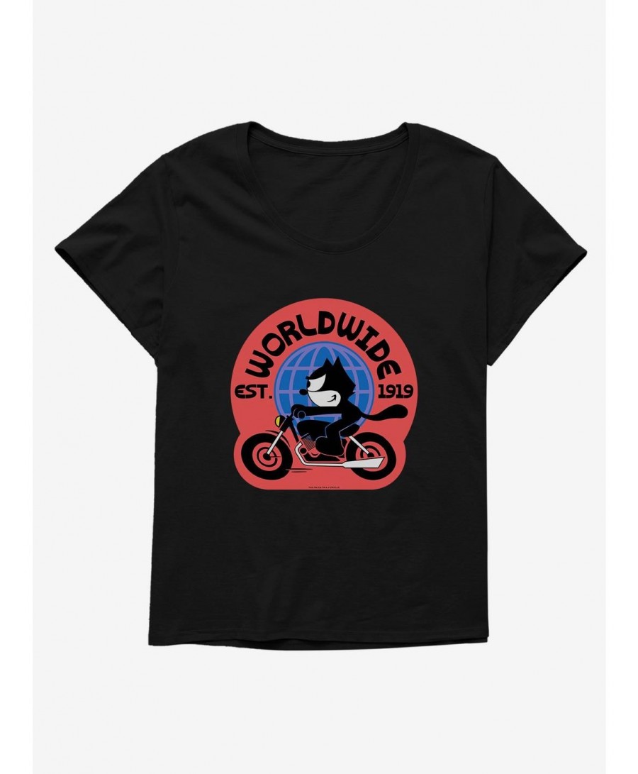 Value for Money Felix The Cat Worldwide Motorcycle Felix Girls T-Shirt Plus Size $9.02 T-Shirts